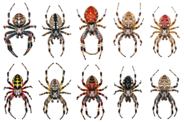 Spiders Set Isolated