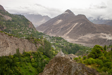 Beautiful Landscape Of Hunza Valley In The Northern Part Of The Gilgit-Baltistan Region Of Pakistan. Hunza Valley Is Famous For It's Stunning Natural Beauty.