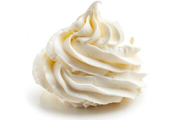 Whipped cream isolated on white background 