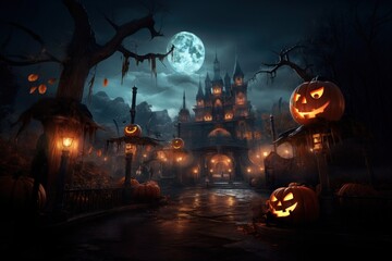 Halloween theme park anthropomorphic jack-o'-lantern jack-o-lantern