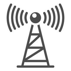 Antenna flat icon on white background