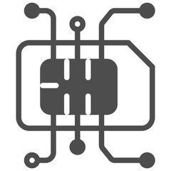 Sim card flat icon on white background