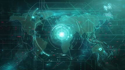 Obraz premium Navigating the Globe: Terrain Mapping with Radar Tech