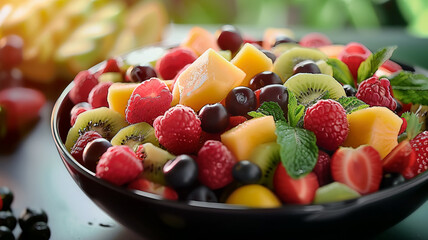 Freshness of nature gourmet dessert juicy berry plate, AI Generative.