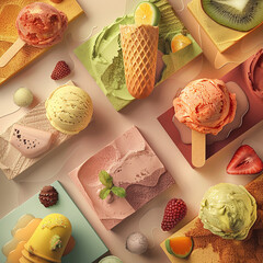 3d rendered photos of delicious ice cream made with generative AI
