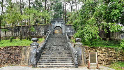 View Of Minh Mang Tomb At Mausoleum Of Minh Mang Area In Hue, Vietnam. Minh Mang Is The Second Emperor Of The Nguyễn Dynasty.
