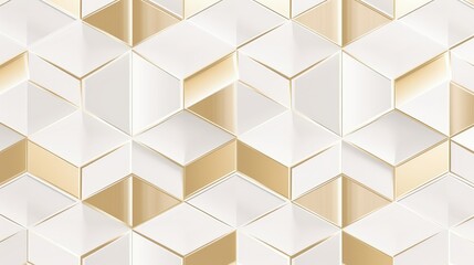 luxe white and gold polygon art background