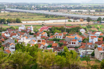 Aerial Of Local Houses In Tuy Hoa City Of Phu Yen Province, Vietnam.