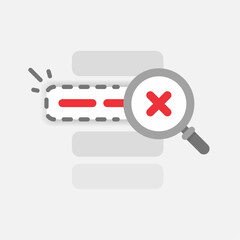 search no result, information or data not found in the list concept illustration flat design. simple modern graphic element for empty state ui, infographic, icon