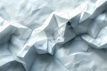 Abstract white low poly background with polygonal shapes. Created with Ai