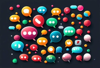 Bubbles icons Pixel perfect. Tchat - obrazy, fototapety, plakaty