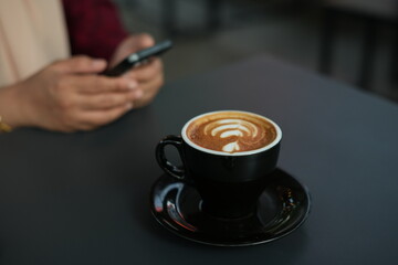 Latte coffee on the table