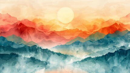 Watercolor abstract art background modern. Ideal for posters, wall arts, wallpapers and home decor.