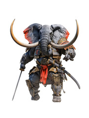 Elephant Samurai Isolated