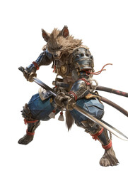 Hyena With Samurai Armor in Pose