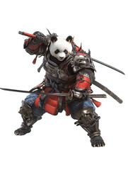 Fototapeta premium Samurai Panda Isolated
