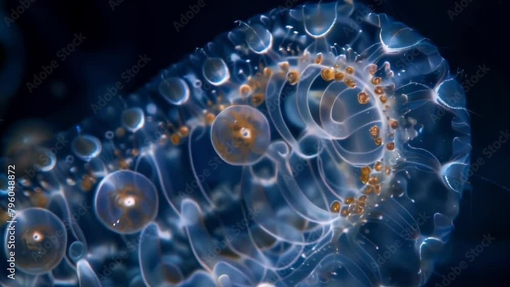 Poster a closer look at a single plankton organism shows an intricate spiral pattern with each curve and de