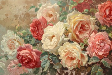 Roses painting art flower