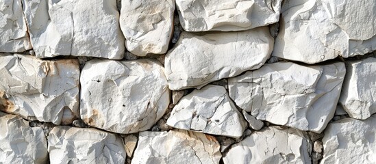 Close up of grey cobblestone wall made of composite materials