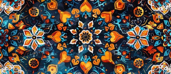 Colorful geometric pattern with various shapes
