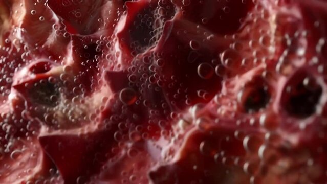 A detailed image of a human liver showing the damage and scarring caused by chronic with a parasitic flatworm such as Schistosoma. . AI generation.