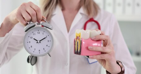 Importance of regular dental checkups and dentist keeps an alarm clock