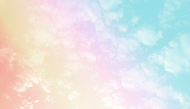 Sky and clouds in pastel tones for graphic design or wallpaper