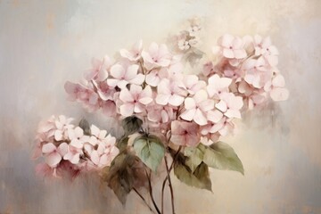 Hydrangea painting blossom flower.