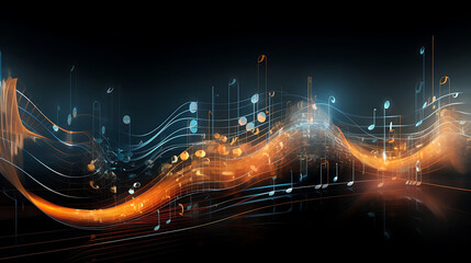 Obraz premium The structure of the transmission of musical sounds Abstract background
