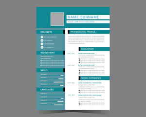 CV template or modern resume and vector design.