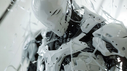 Futuristic robotic artist creating abstract art - obrazy, fototapety, plakaty