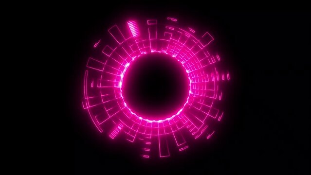 Red arc reactor technology background with neon animation
