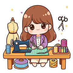  cute tailor vector  in white background 