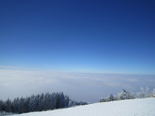 Germany, Hohenblauen, Winter, Snow, Blue Sky,