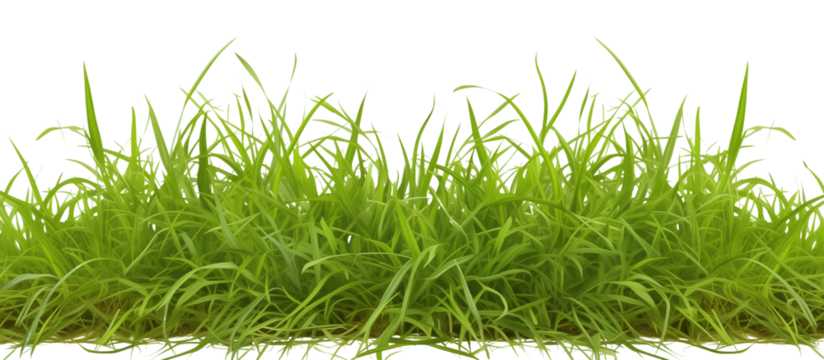 Stretch of zoysia grass, renowned for its carpet-like density and heat tolerance, ideal for warm climates, isolated on transparent background