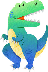 T-rex hand drawn illustration in cartoon design