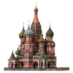 Fototapeta na wymiar Saint Basil's Cathedral in Moscow isolated on a transparent background 