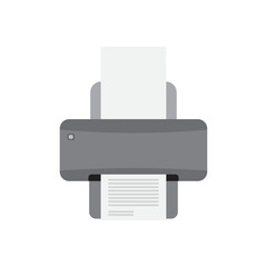 Flat printer icon on white background. Vector illustration EPS10.
