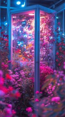 Discover unexpected beauty as a telephone booth transforms into a haven of blooming flowers in the...