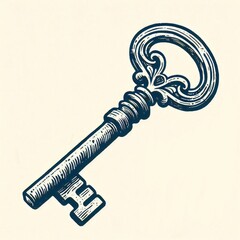 アンティーク調の鍵のイラスト