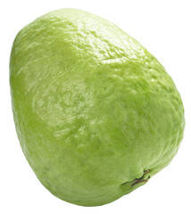 Fresh Pink Guava fruit on white background. Sweet Guava fruit with leaf isolate on white PNG File.