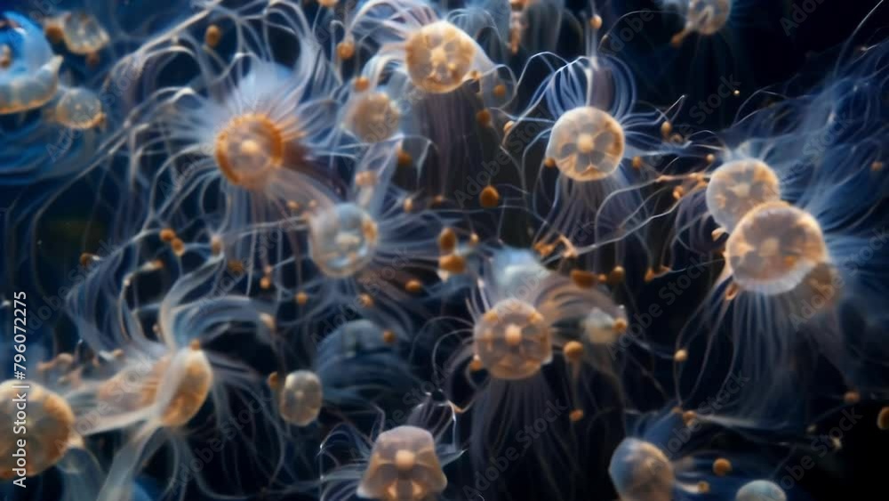 Poster a group of ciliates tangled together in a tangled web of cilia and illustrating the intricate and my