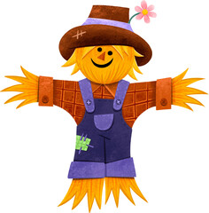 Scarecrow hand drawn illustration in cartoon design