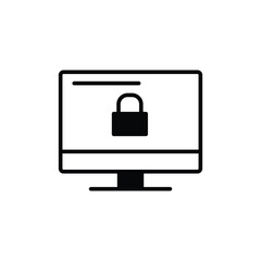 secured computer logo icon