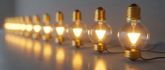 3d rendering Light Bulbs, Minimal Idea concept. Alternative Energy.