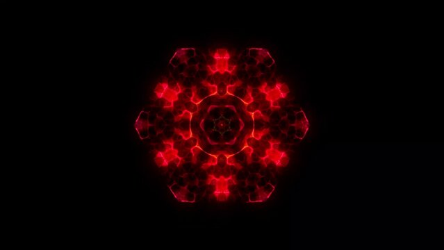 Colorful kaleidoscope glowing fractal animation