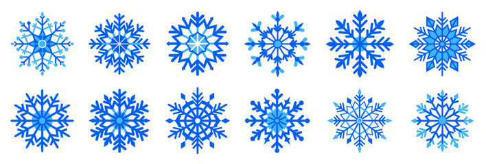 Snowflake icons set. Snowflake symbols. Snow icon. Vector illustrator