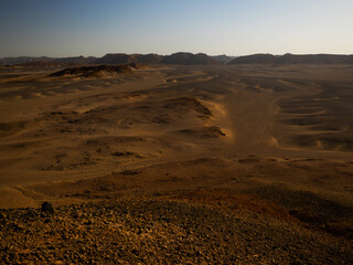 Fototapeta na wymiar The empty quarter and outdoor sand dune in Desert. Egypt.
