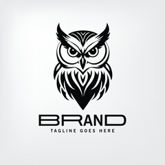 owl logo vector silhouette black logo 