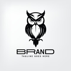 owl logo vector silhouette black logo 